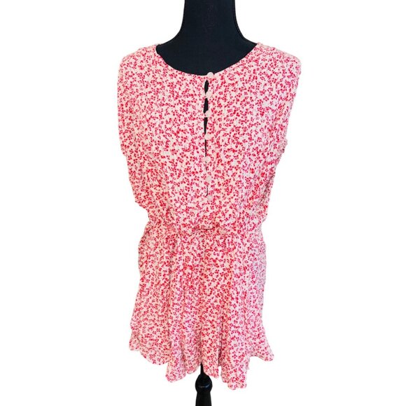 Free People One Fine Day Floral-Print Mini Dress Red White Romantic Cottage Core - Picture 2 of 14